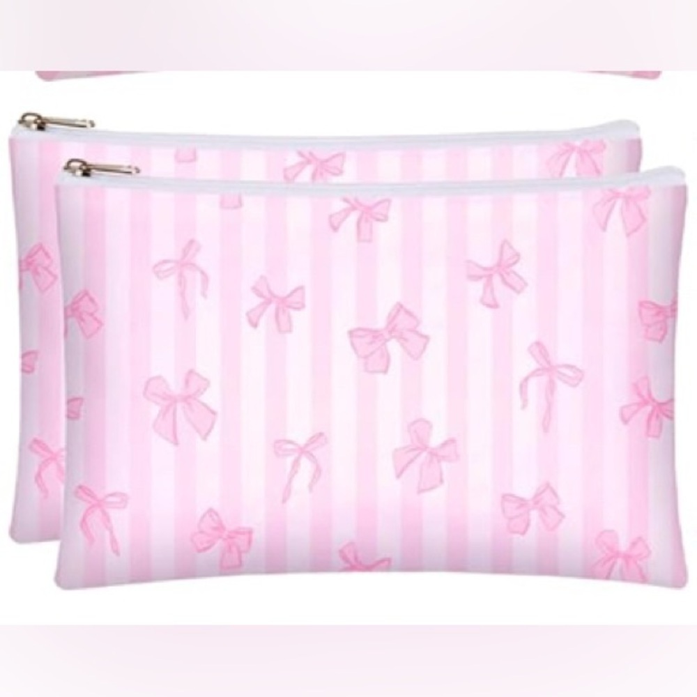 Pink Bow Makeup Pouch - Picture 1 of 3